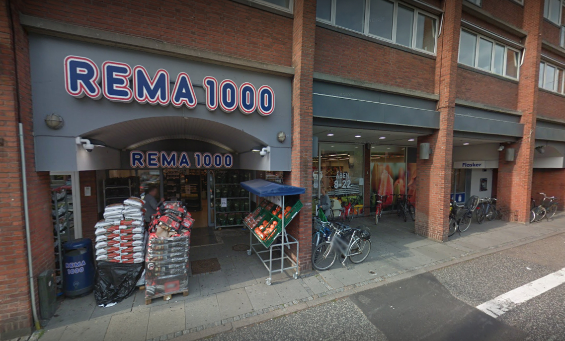 Rema 1000 på Vesterbro Torv i Aarhus.