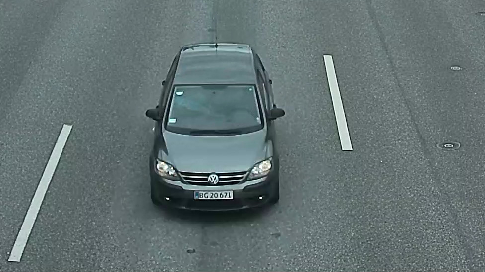 Bilen er en VW Golf med registreringsnummer BG 20 671