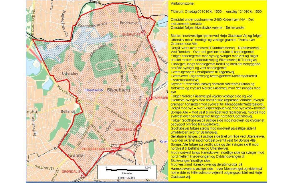 Visitationszonen i København NV. (Politiet)