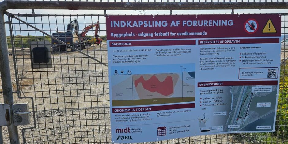 Forurening på Cheminovas gamle fabriksgrund bliver nu indkapslet